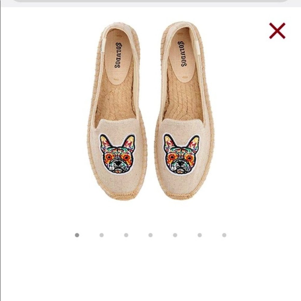 Soludos French Bulldog Embroidered Espadrilles